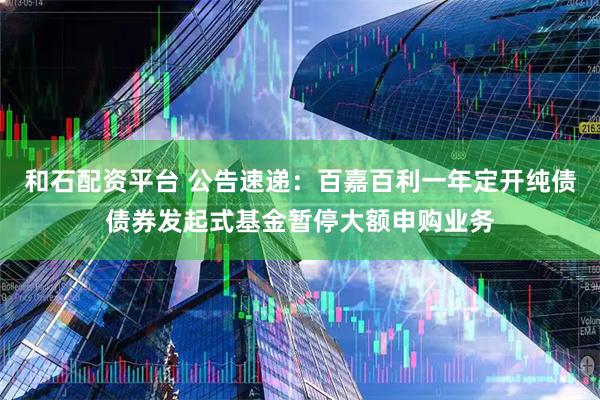 和石配资平台 公告速递：百嘉百利一年定开纯债债券发起式基金暂停大额申购业务